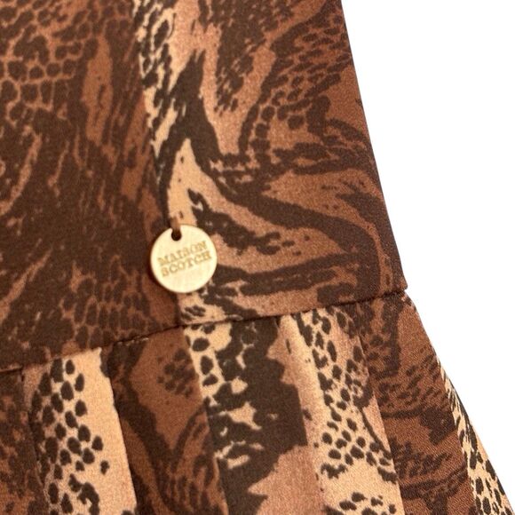 Scotch & Soda Maison Snake Print Dress Shift Medium Long Sleeve Pleated Hem NWT - Picture 8 of 13